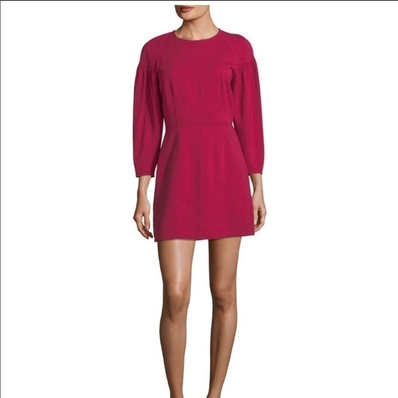 A.L.C. Renton Fuchsia Crewneck Pouf-Sleeve Mini Dress Size 4 NWT - Picture 1 of 9